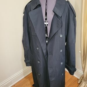 Black Men's London Fog Trench Coat with Liner